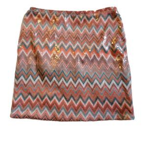 Maude chevron Sequins Mini Skirt Sz M NWT